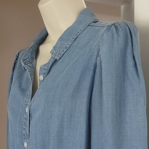 For The Republic Women’s Denim Button-up Shirt  - MEDIUM - Picture 3 of 13